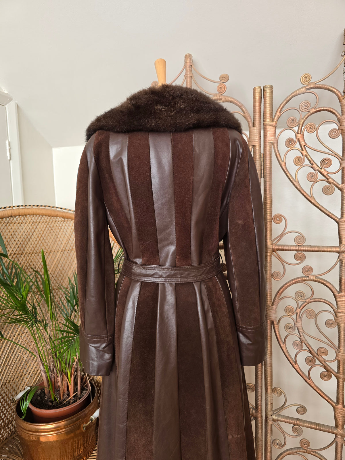 Vintage leather suede 70s coat