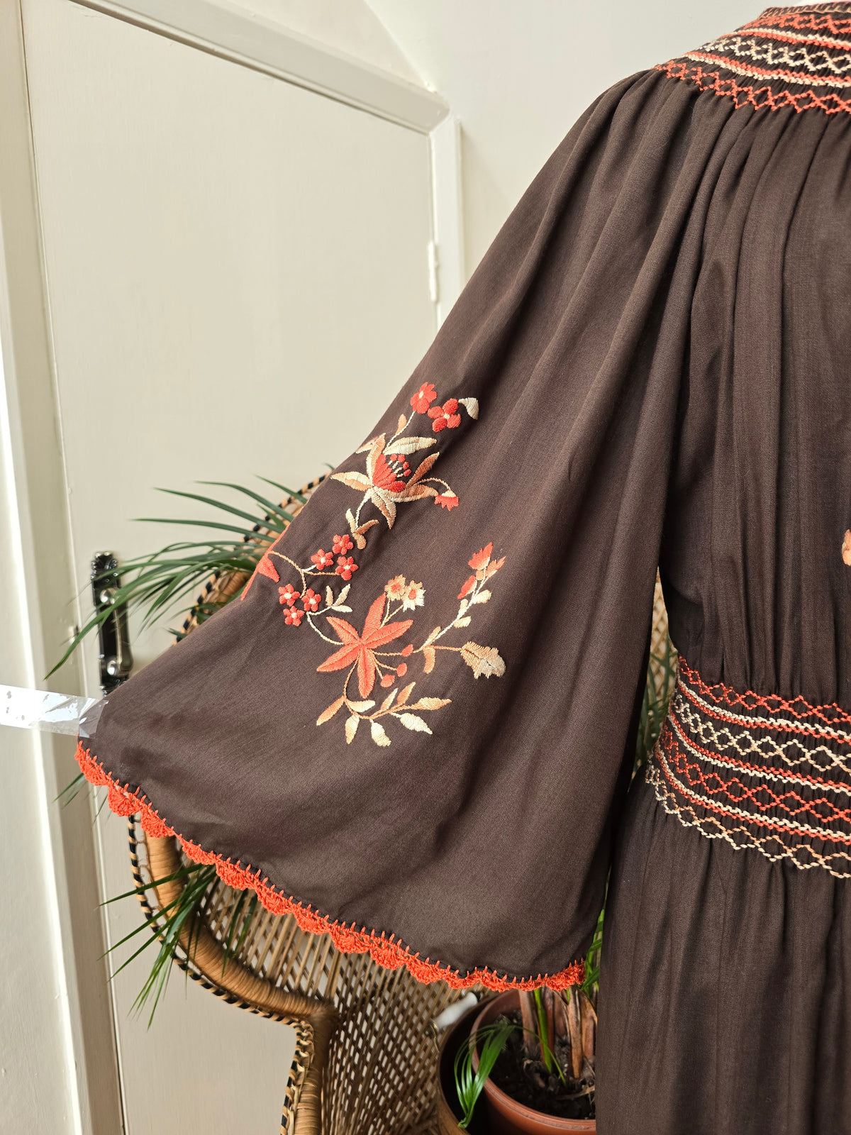 Vintage Hungarian 70s embroidery dress