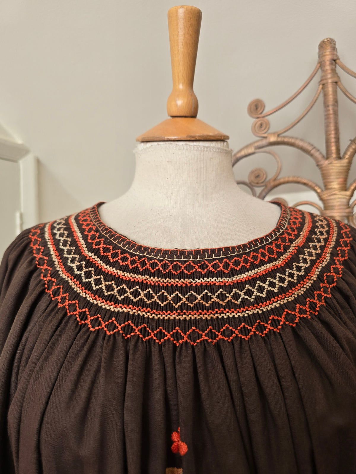 Vintage Hungarian 70s embroidery dress