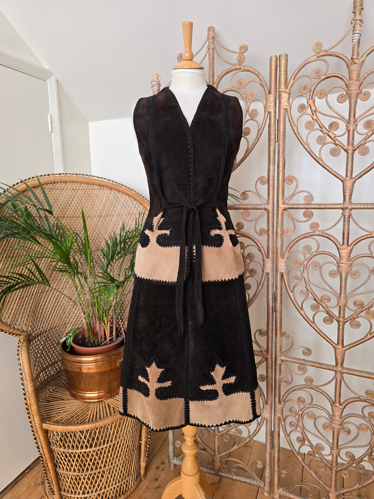 Vintage suede waistcoat skirt