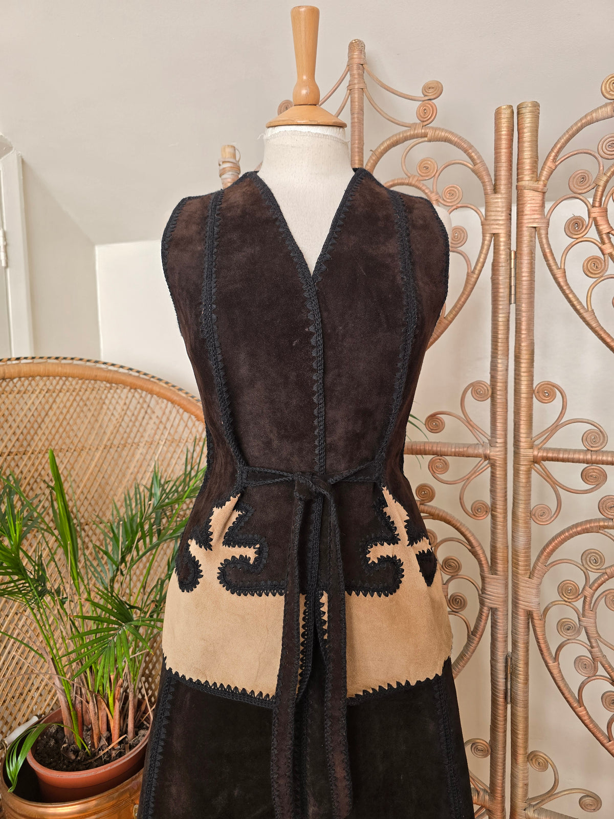 Vintage suede waistcoat skirt