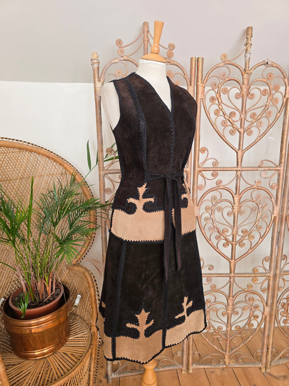 Vintage suede waistcoat skirt