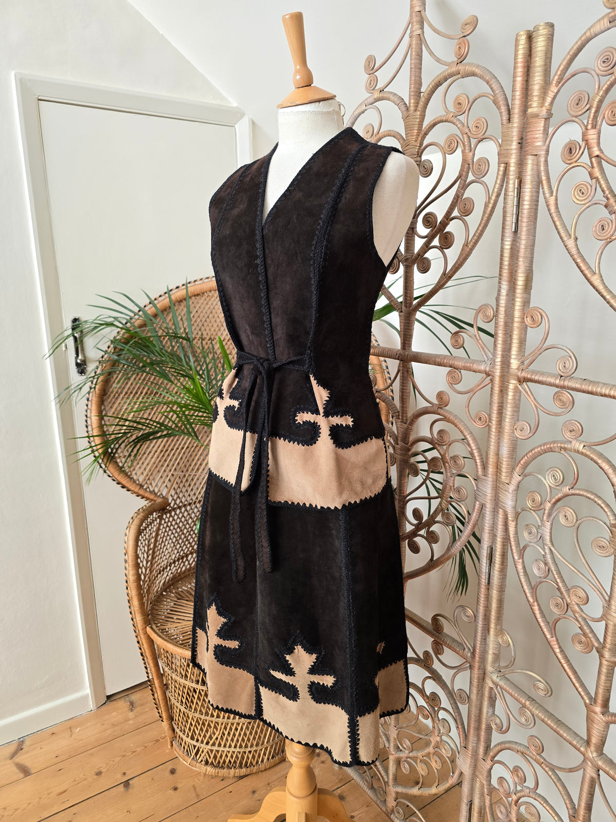 Vintage suede waistcoat skirt