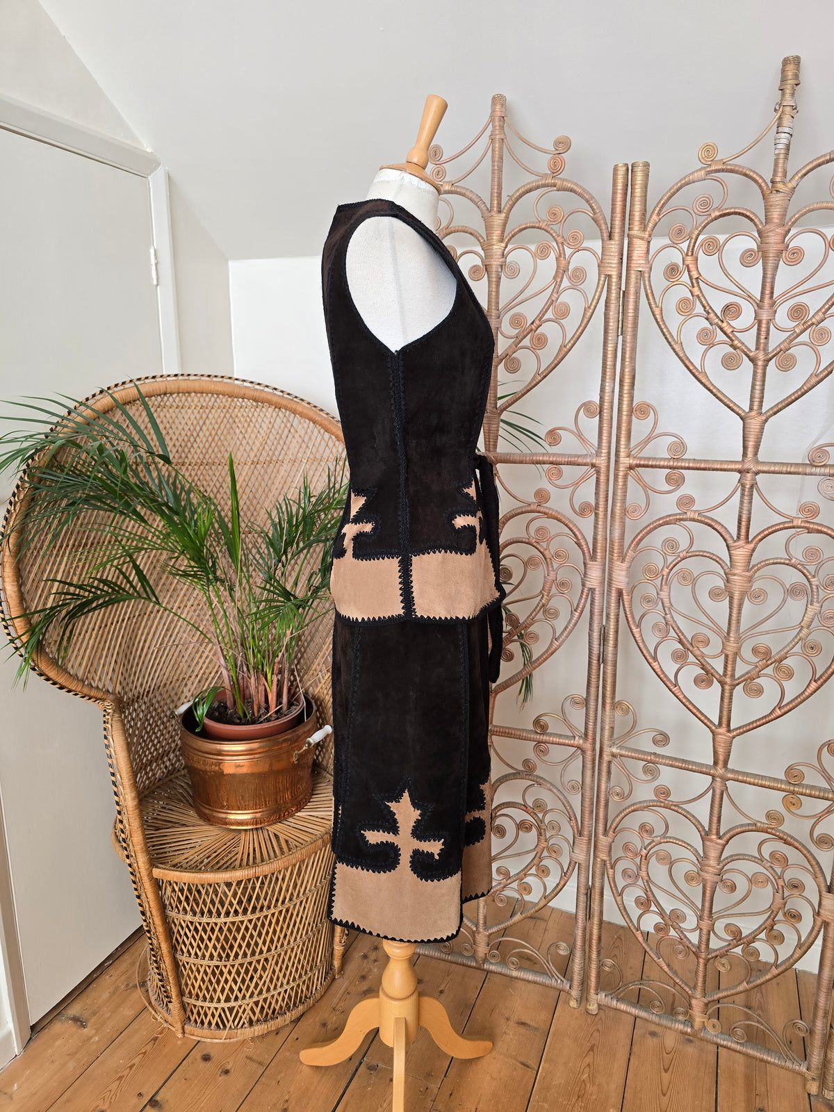 Vintage suede waistcoat skirt
