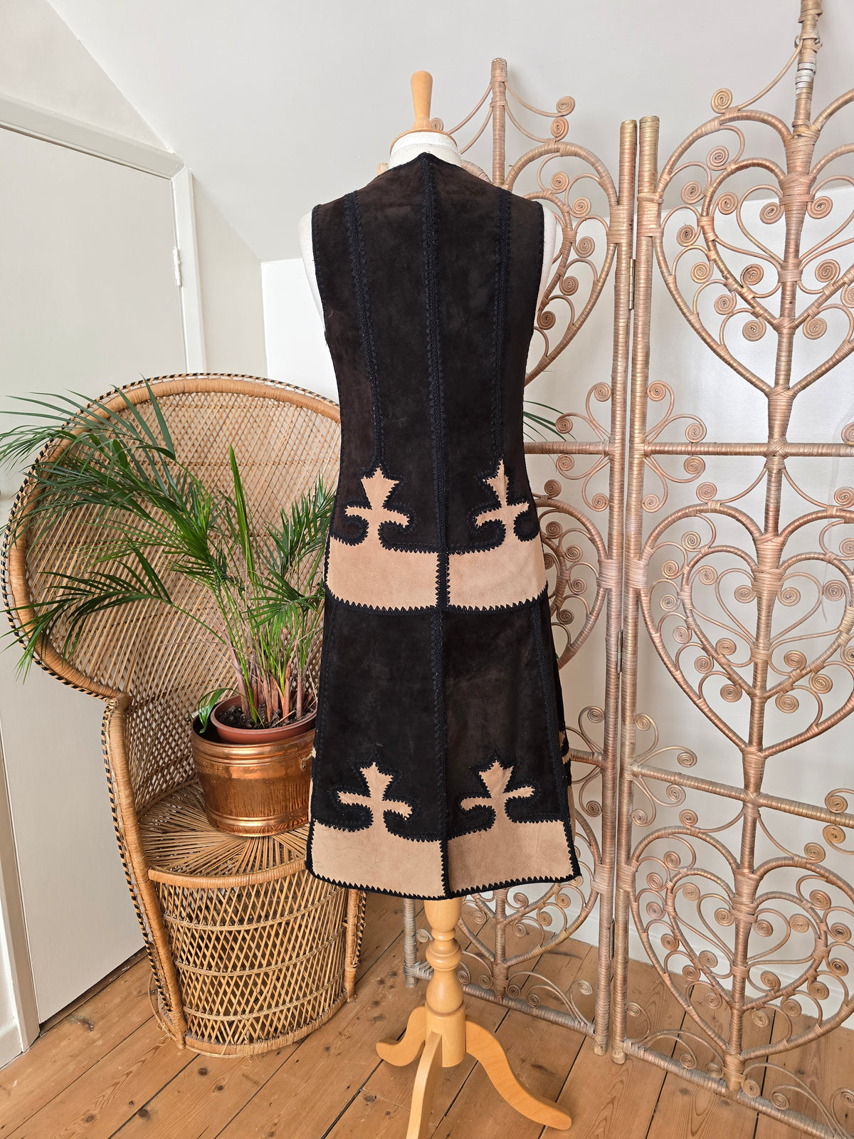Vintage suede waistcoat skirt