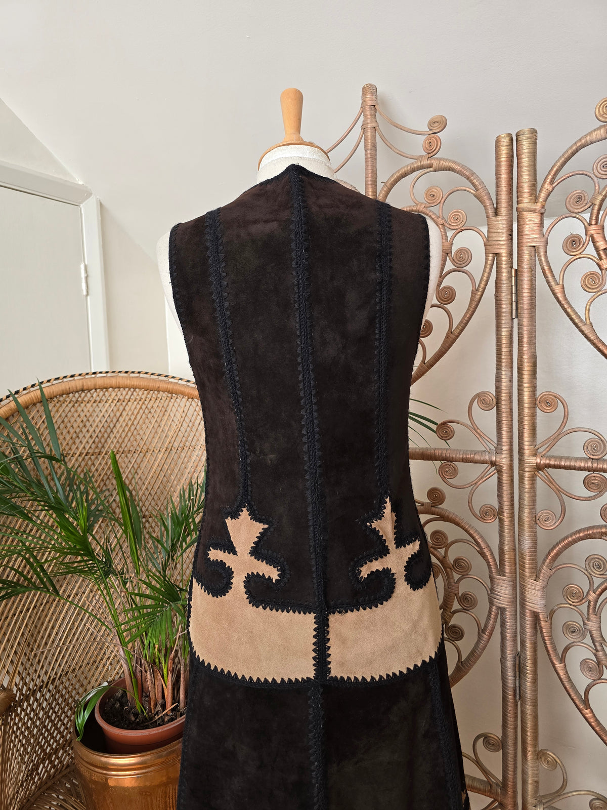 Vintage suede waistcoat skirt