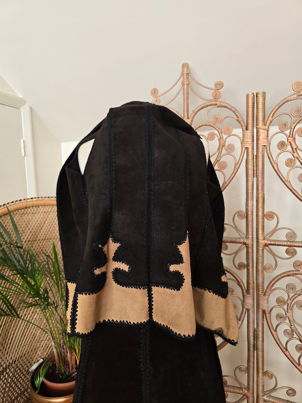 Vintage suede waistcoat skirt