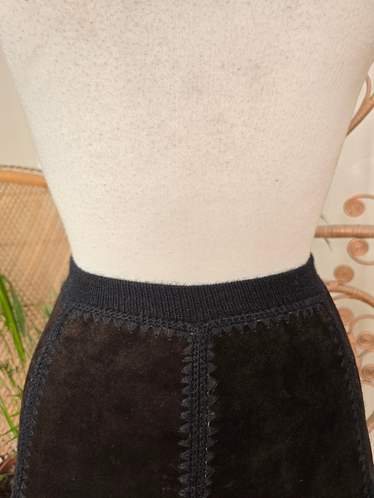 Vintage suede waistcoat skirt