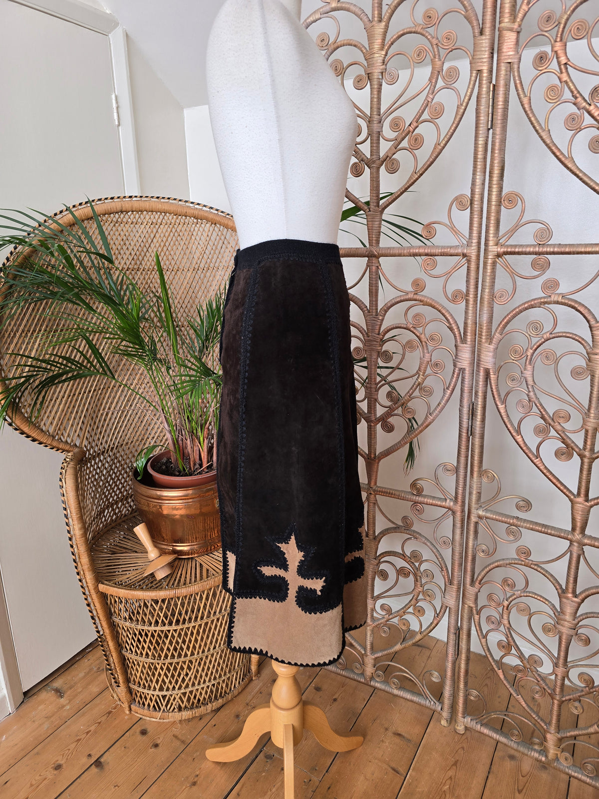 Vintage suede waistcoat skirt