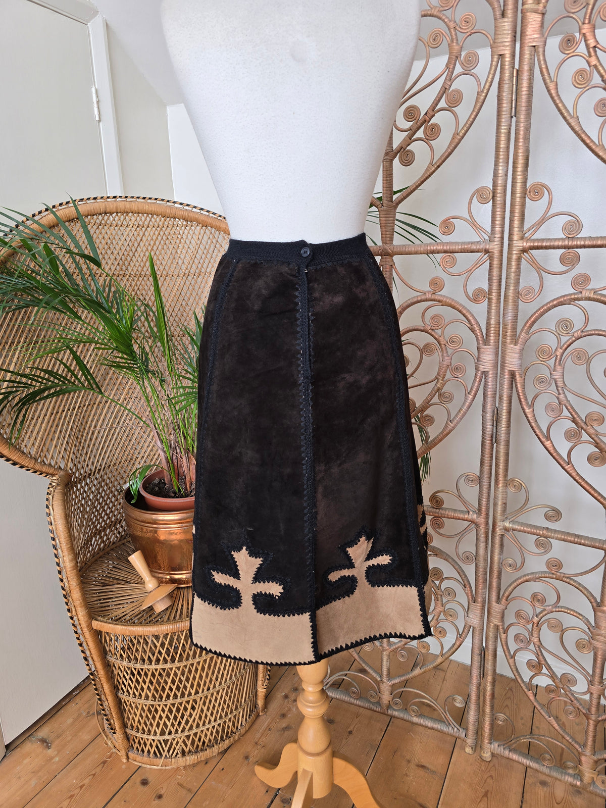 Vintage suede waistcoat skirt