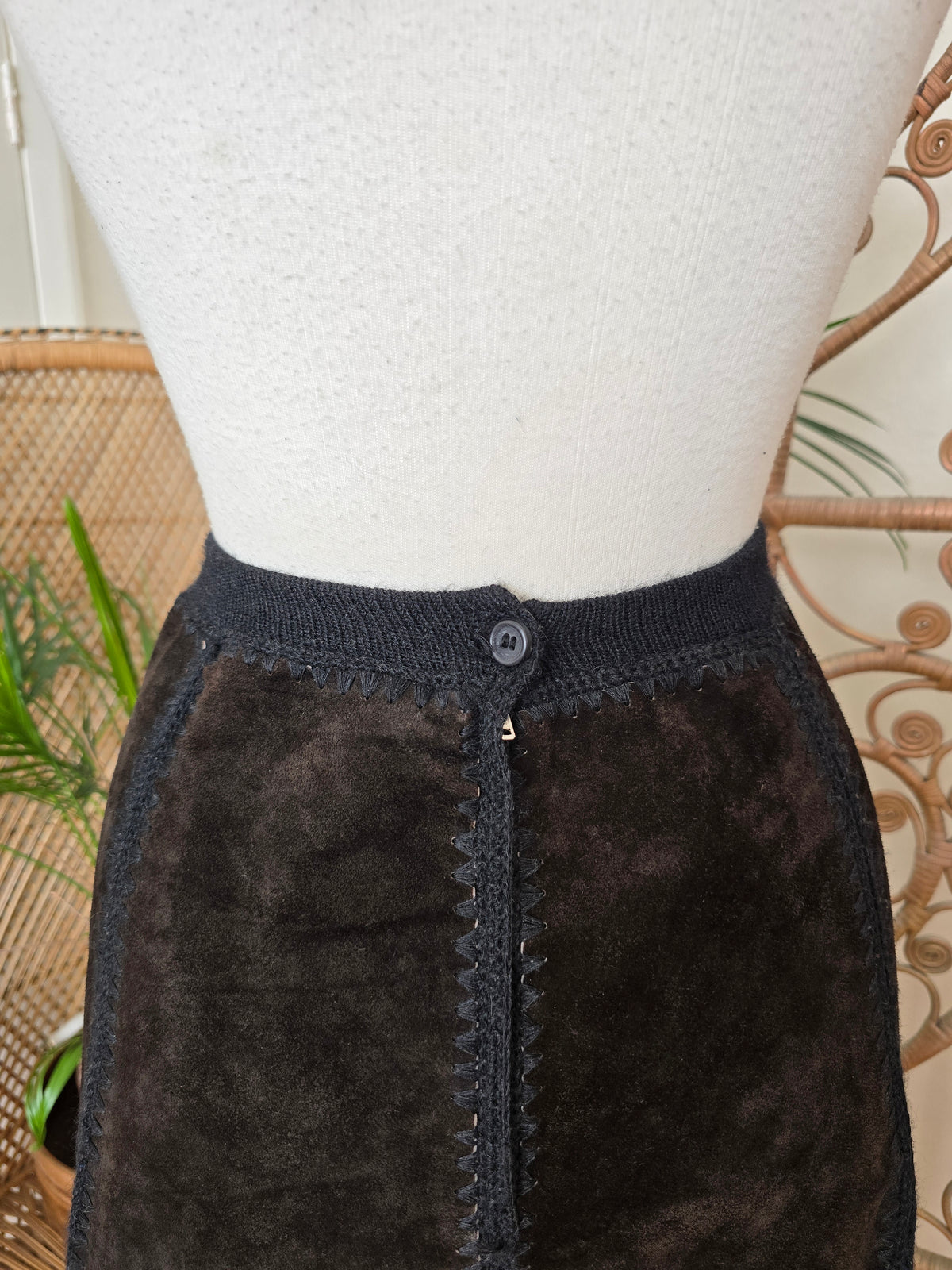 Vintage suede waistcoat skirt
