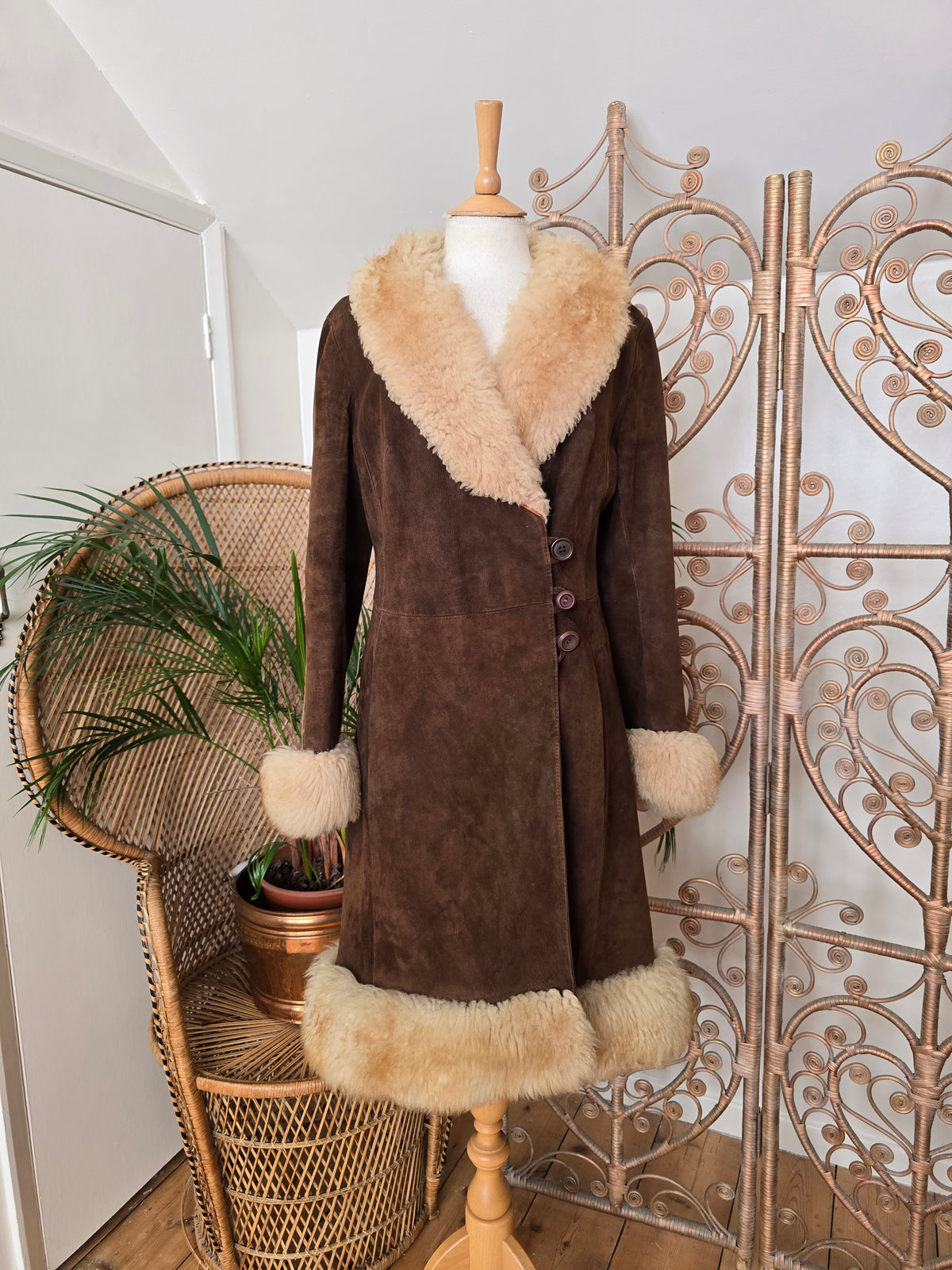Vintage suede Sheepskin coat