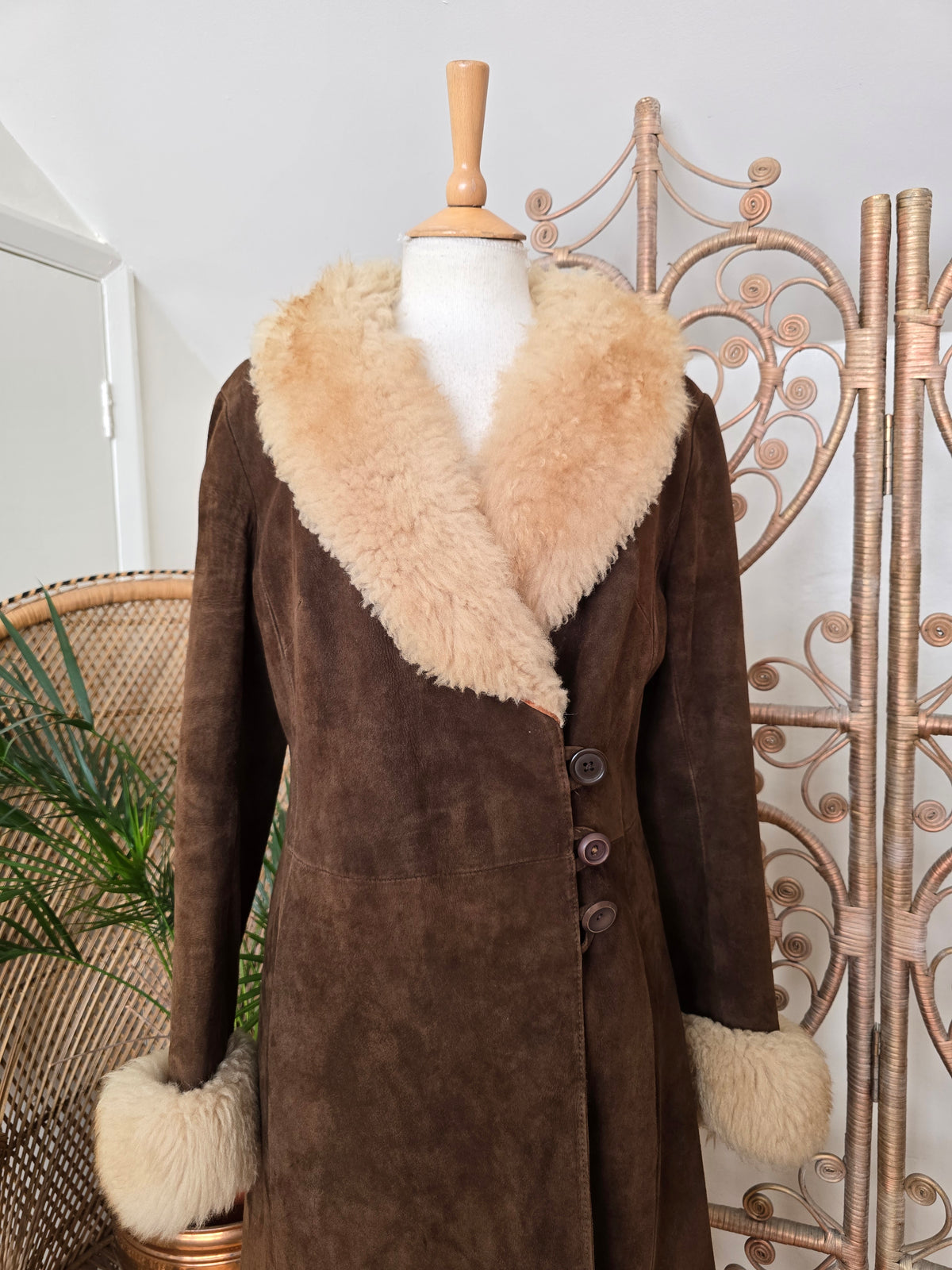 Vintage suede Sheepskin coat