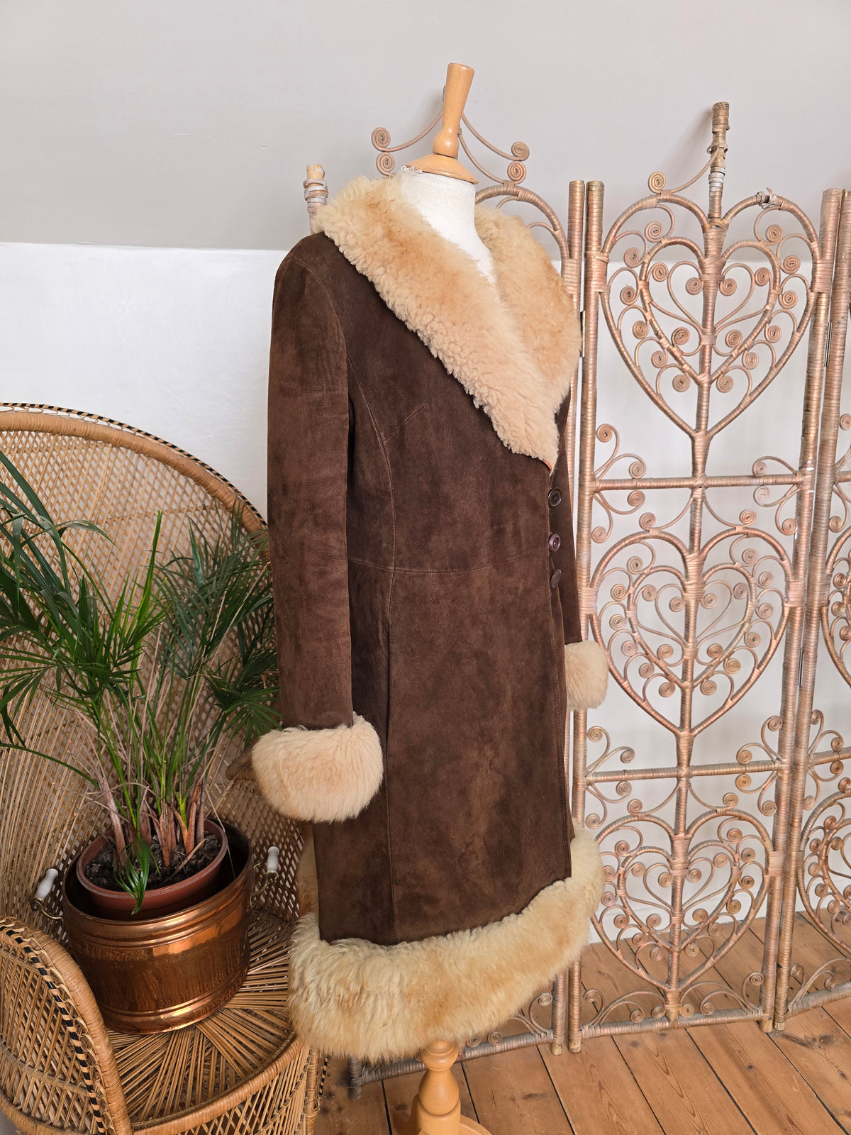 Vintage suede Sheepskin coat