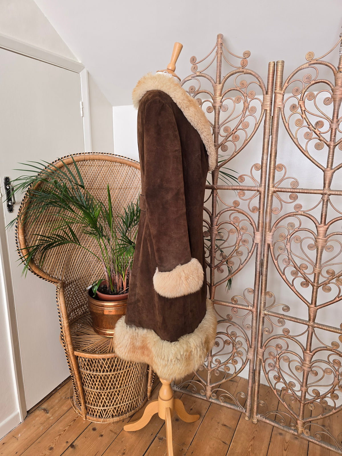 Vintage suede Sheepskin coat
