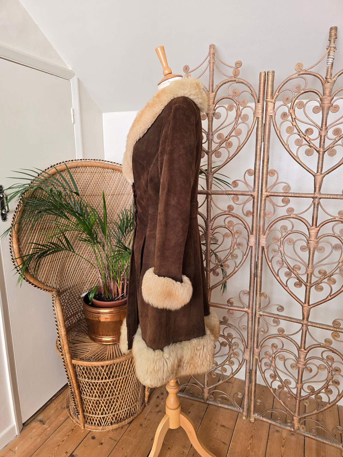 Vintage suede Sheepskin coat