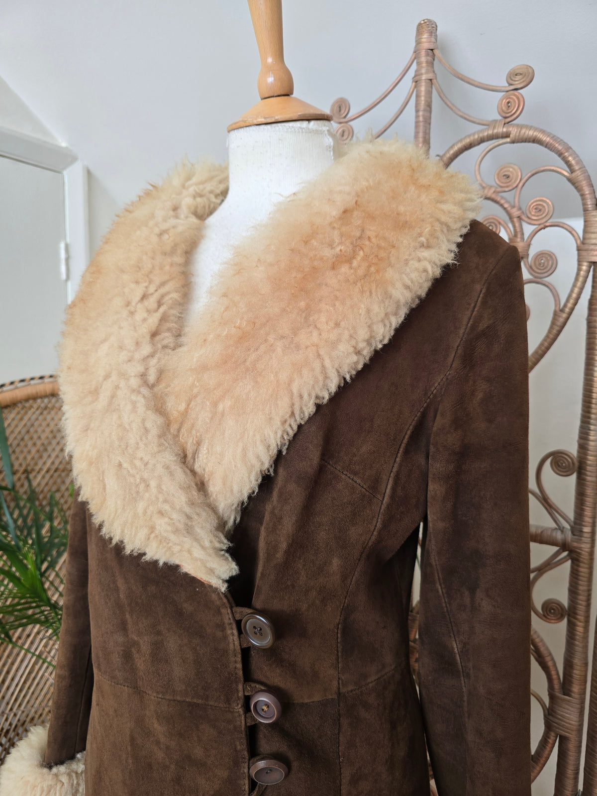 Vintage suede Sheepskin coat