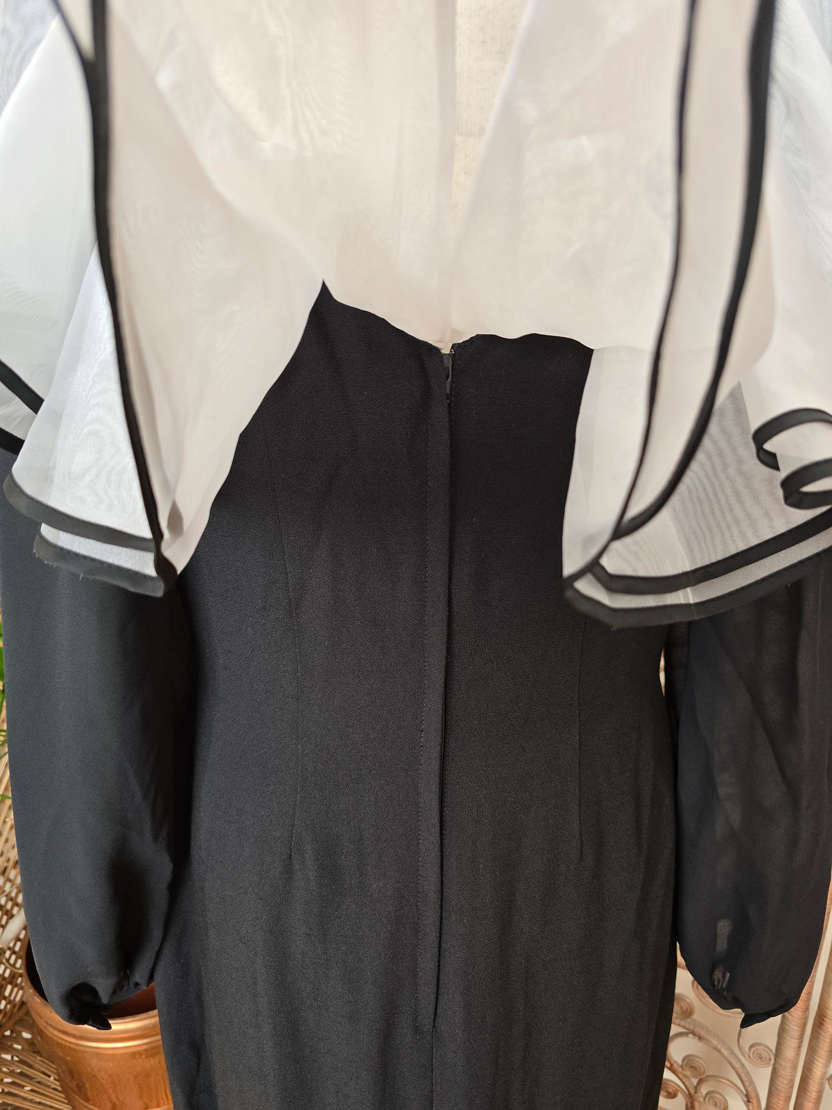 Vintage frill collar maxi dress