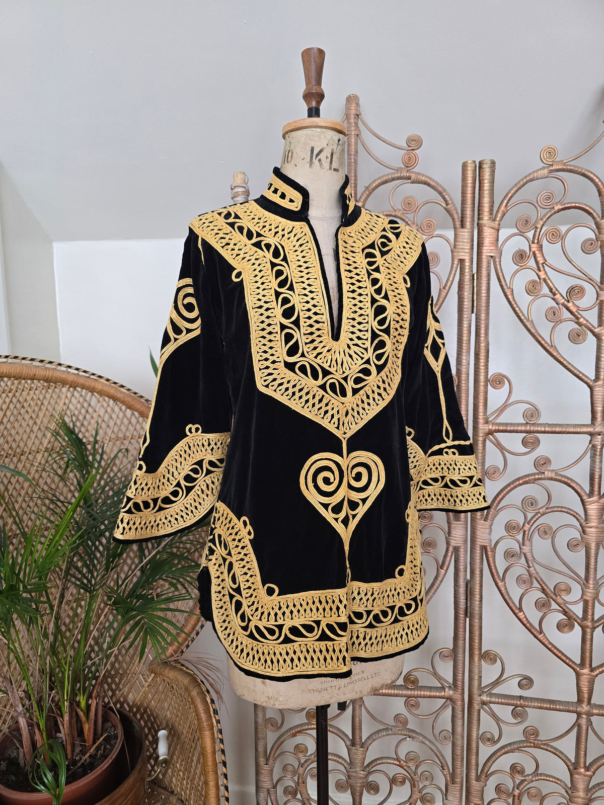 Vintage embroidered velvet tunic