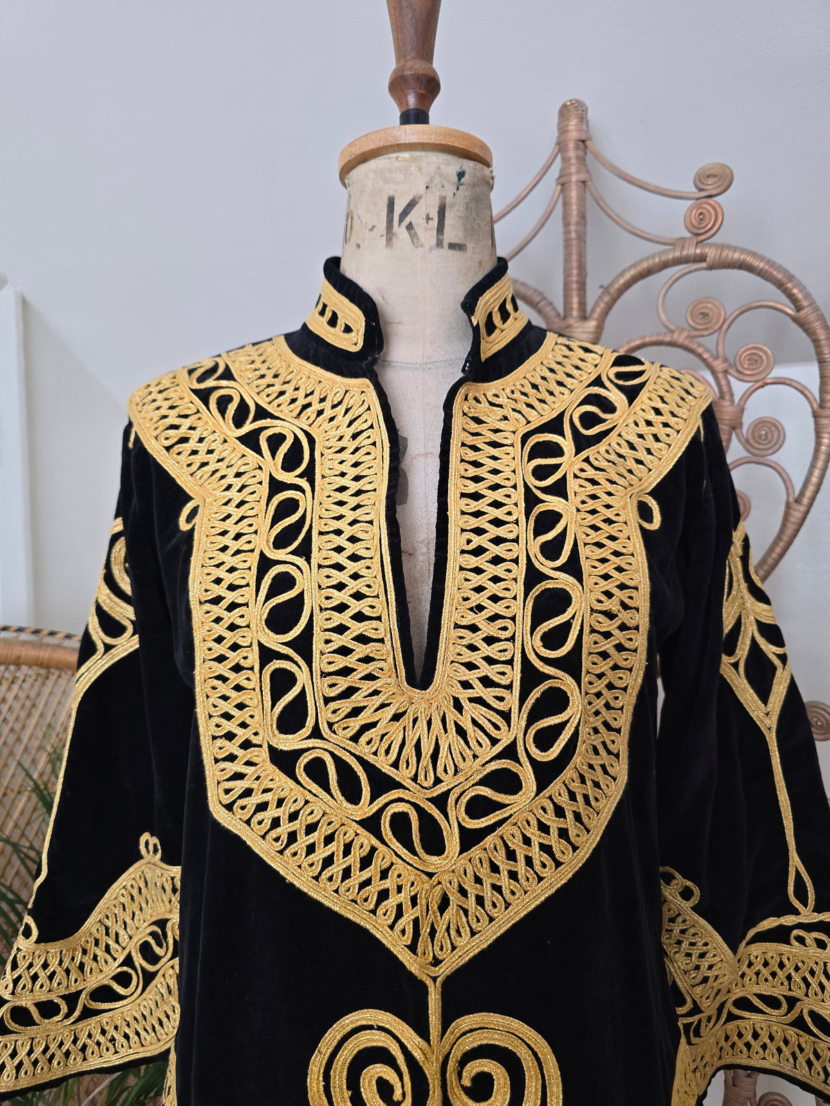 Vintage embroidered velvet tunic