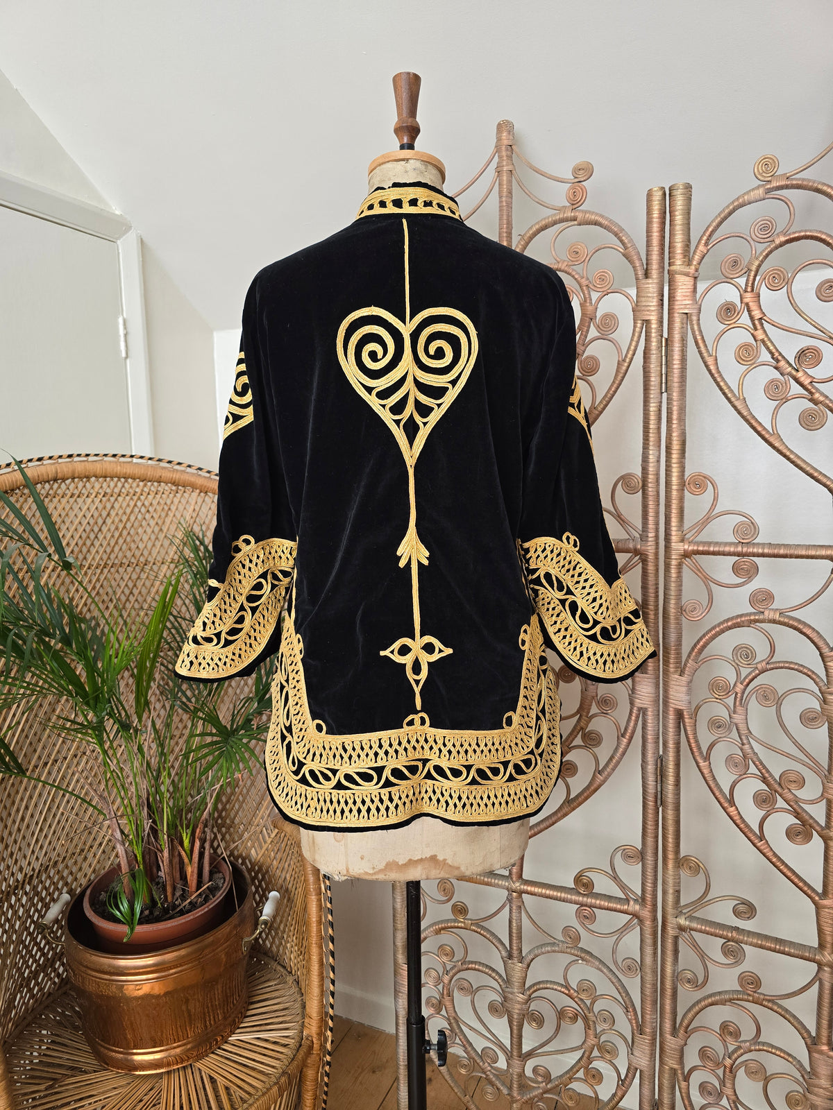 Vintage embroidered velvet tunic