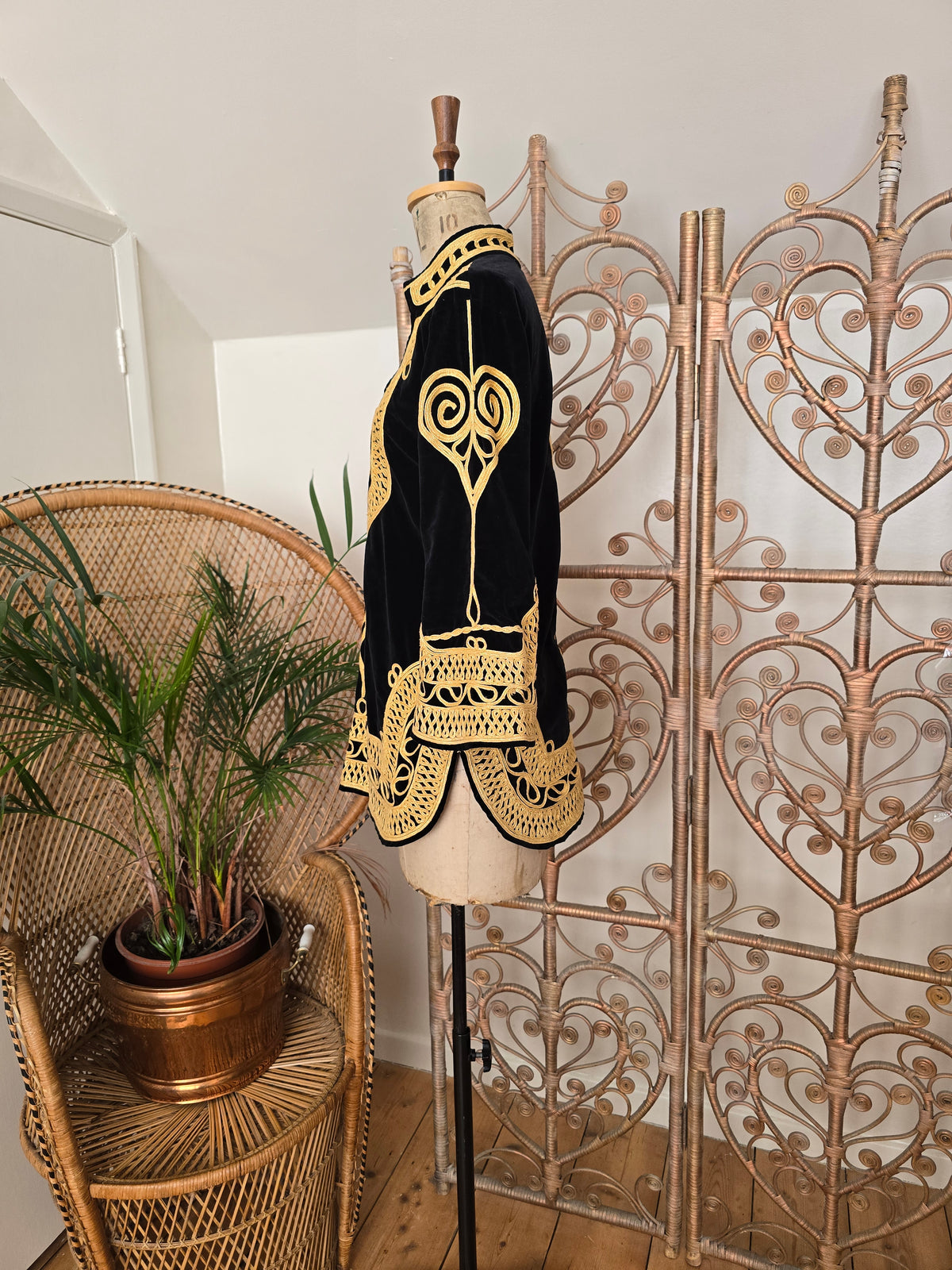 Vintage embroidered velvet tunic