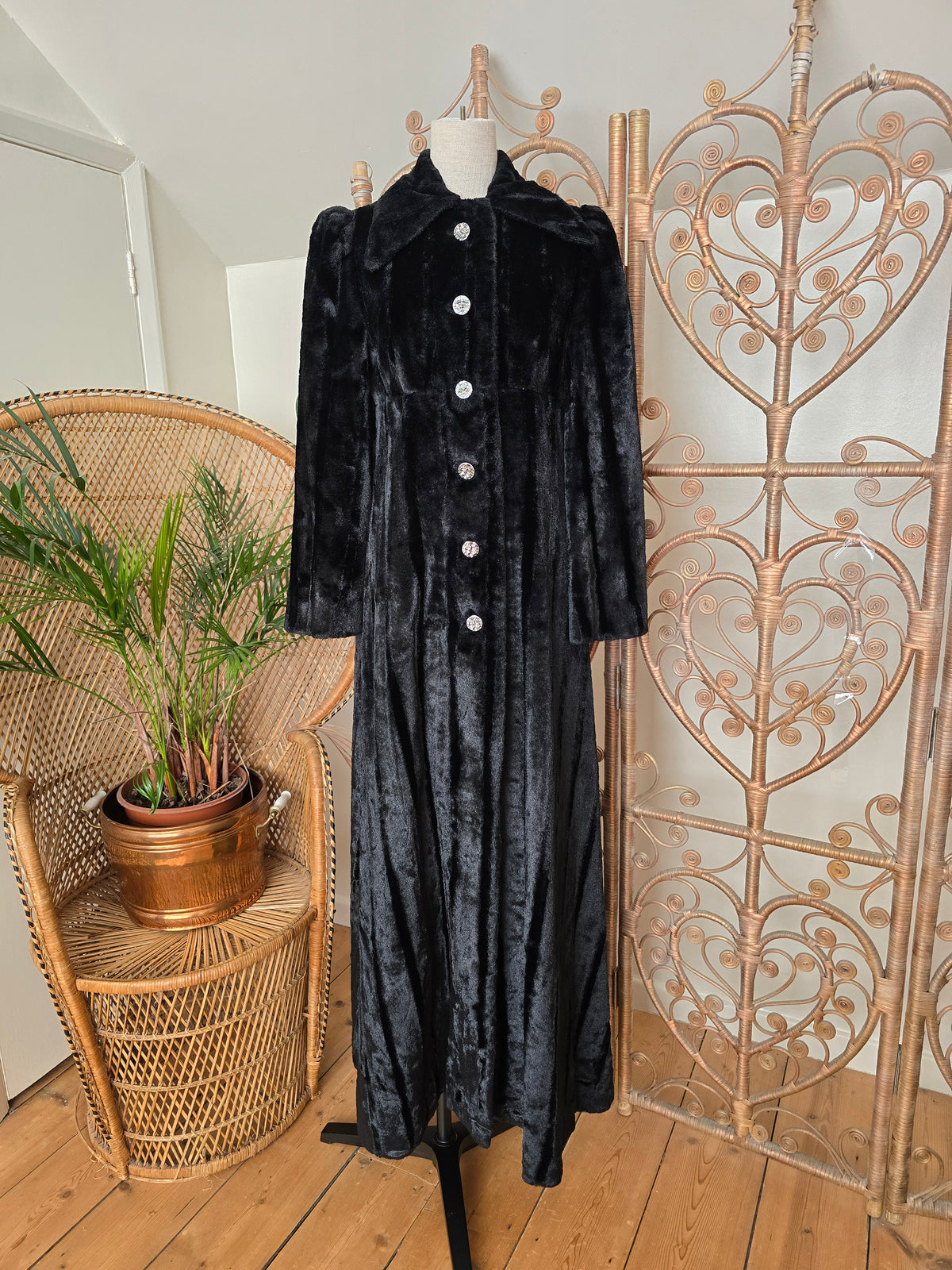Vintage faux fur maxi coat
