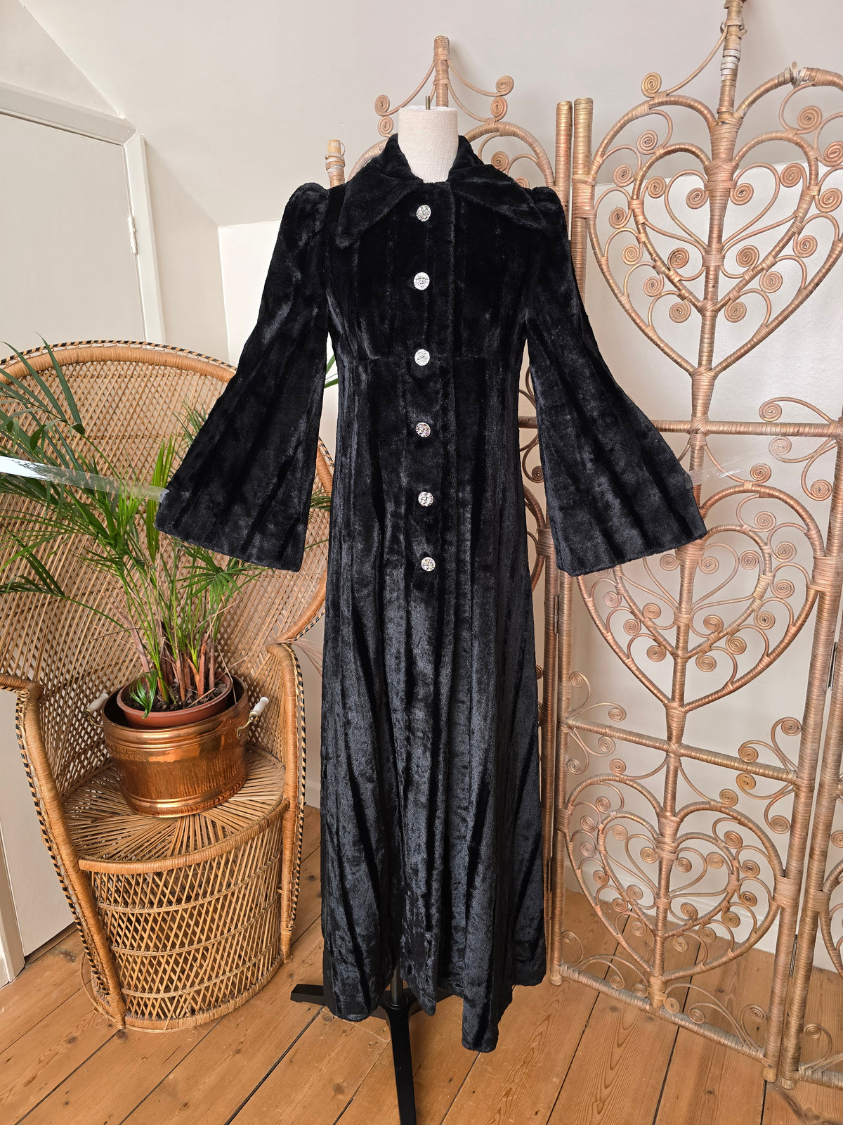 Vintage faux fur maxi coat