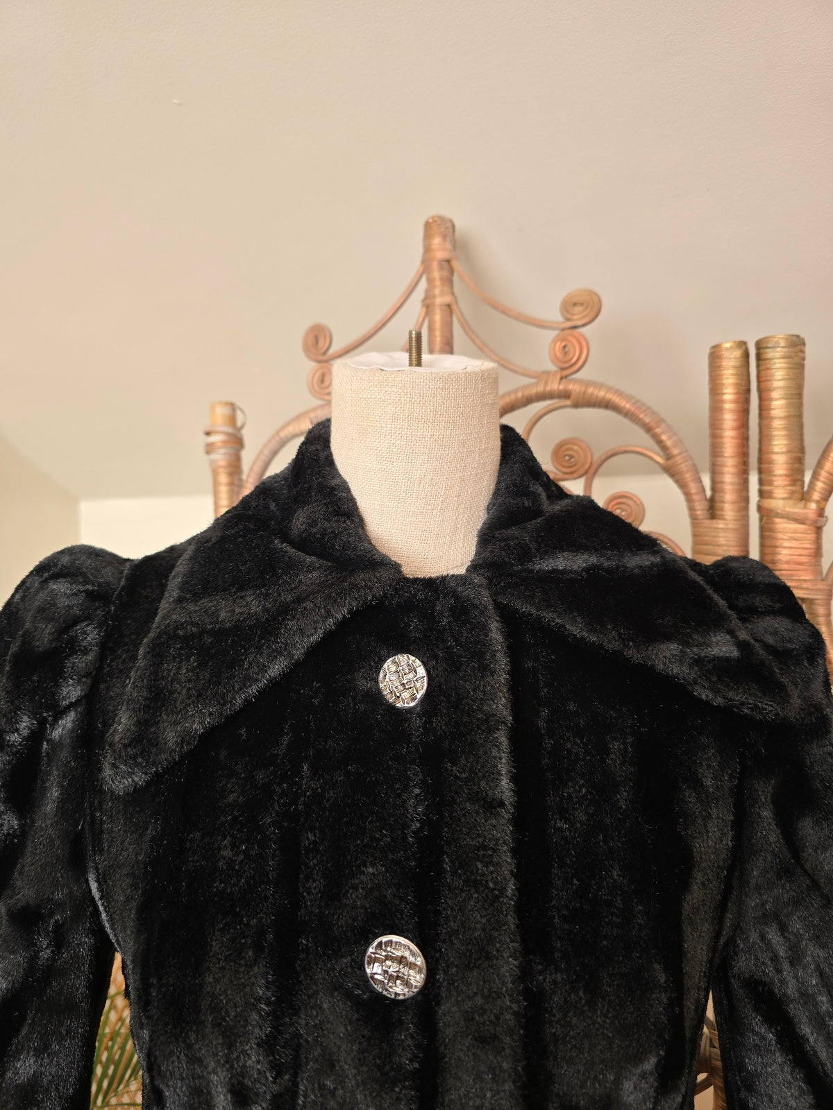 Vintage faux fur maxi coat