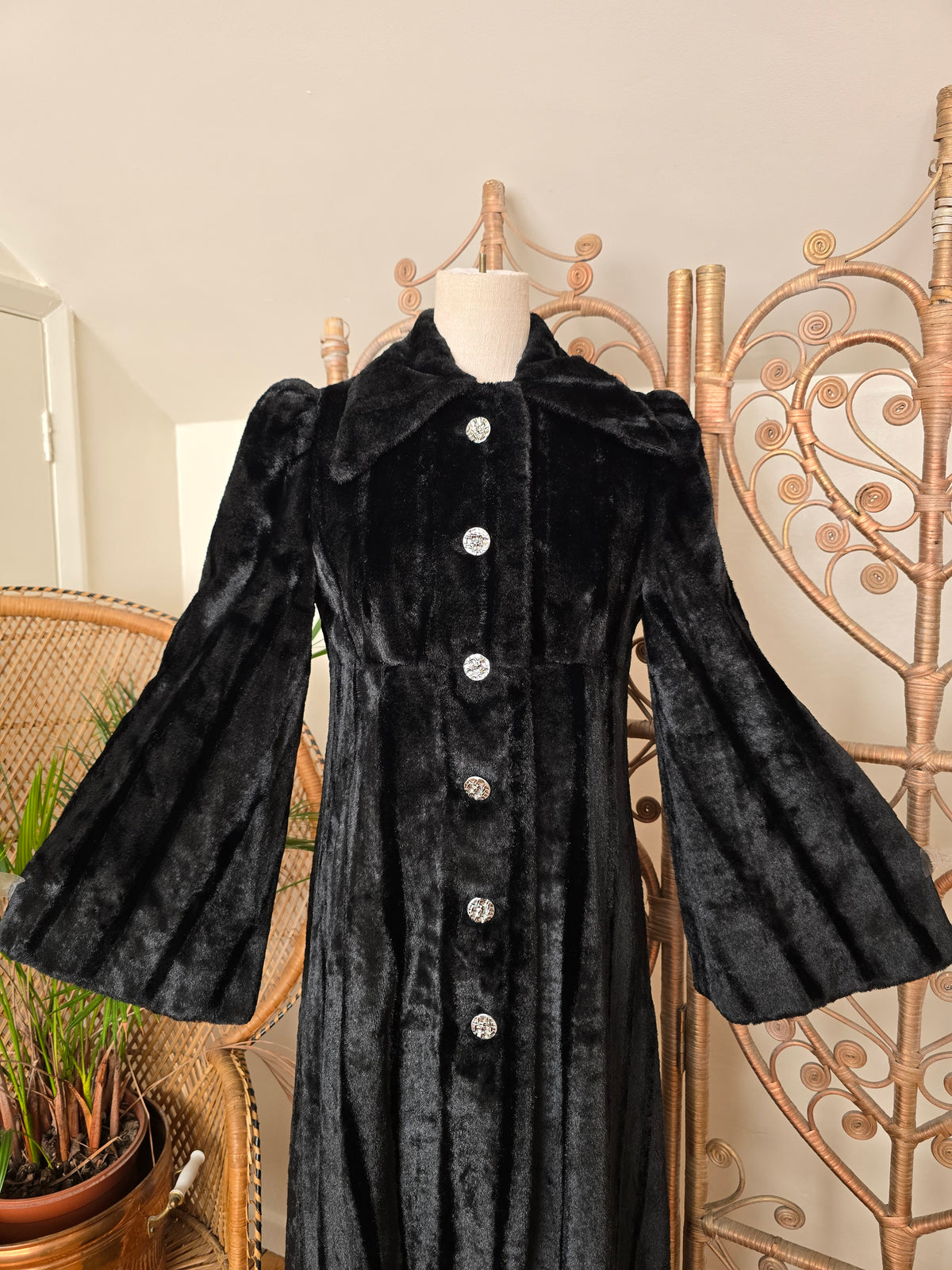 Vintage faux fur maxi coat