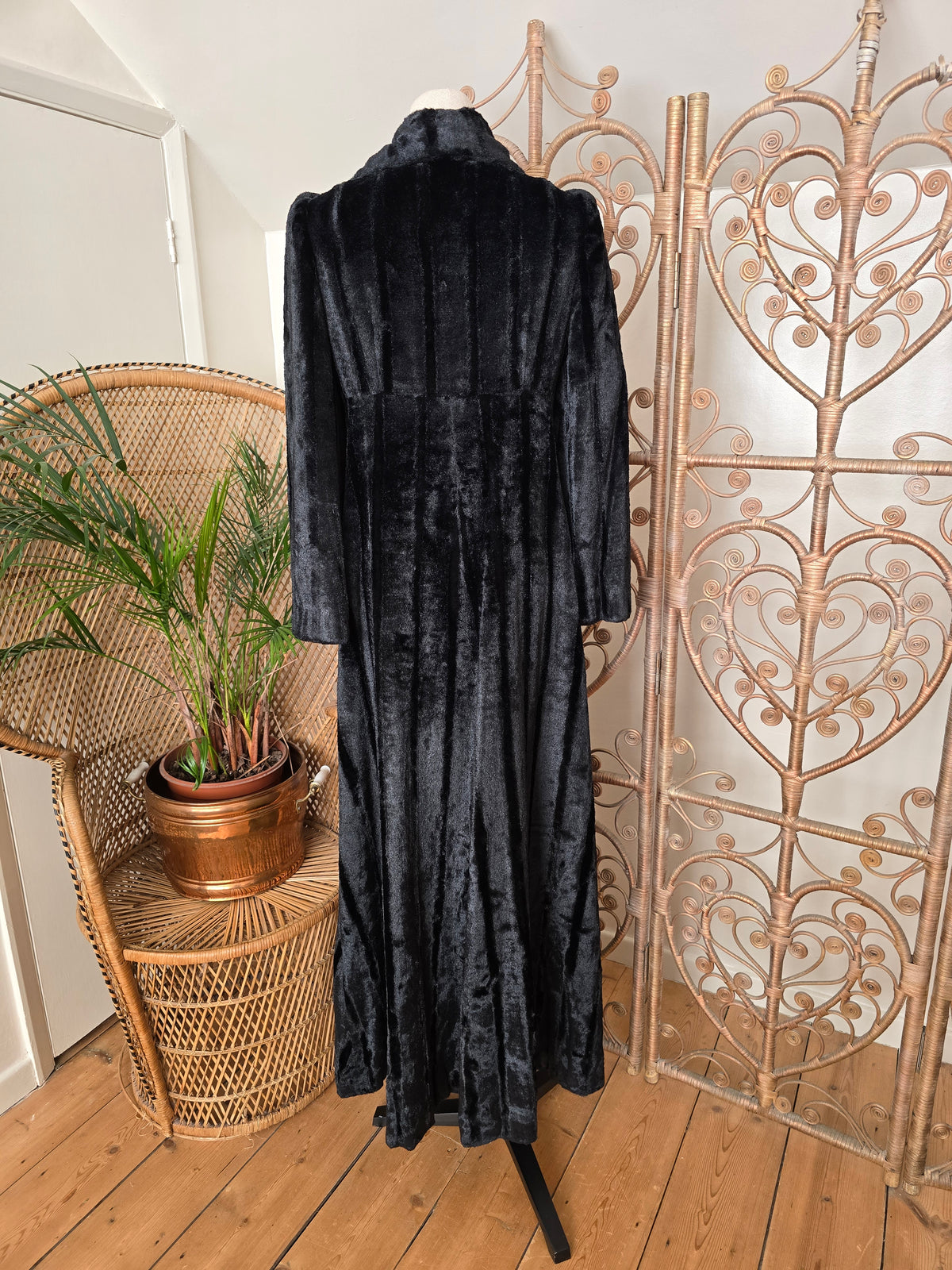 Vintage faux fur maxi coat