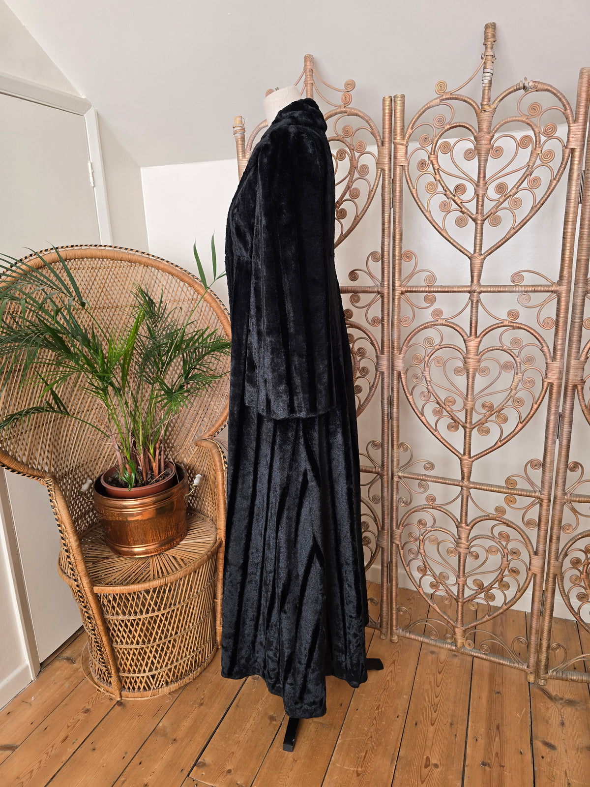 Vintage faux fur maxi coat