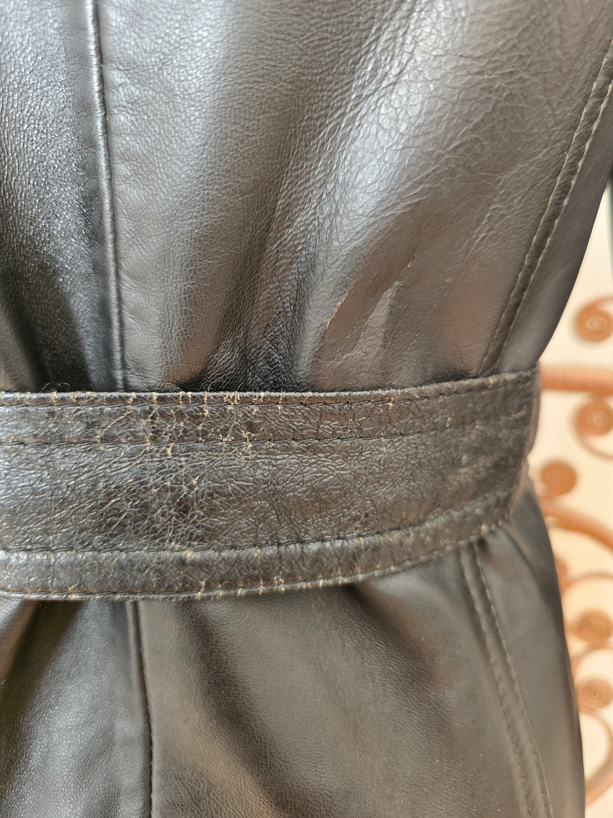 Vintage leather 70s coat