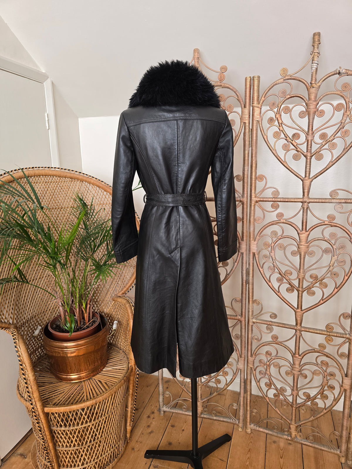 Vintage leather 70s coat