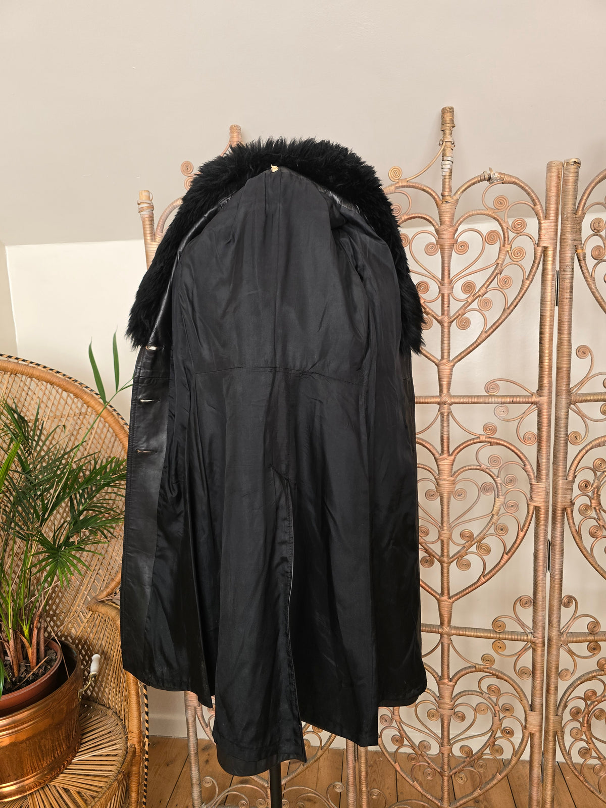 Vintage leather 70s coat