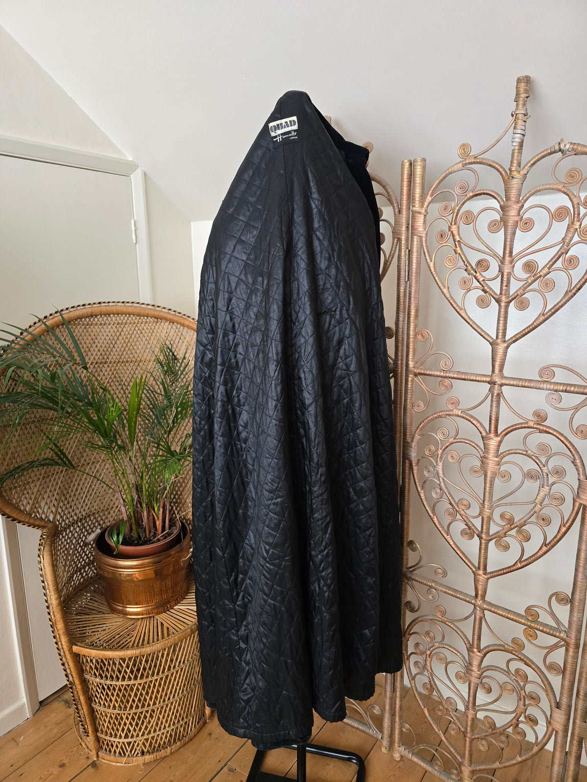 Vintage Quad velvet cape coat