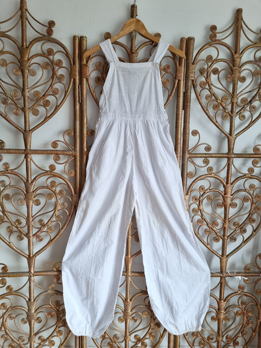 Vintage white cotton jumpsuit