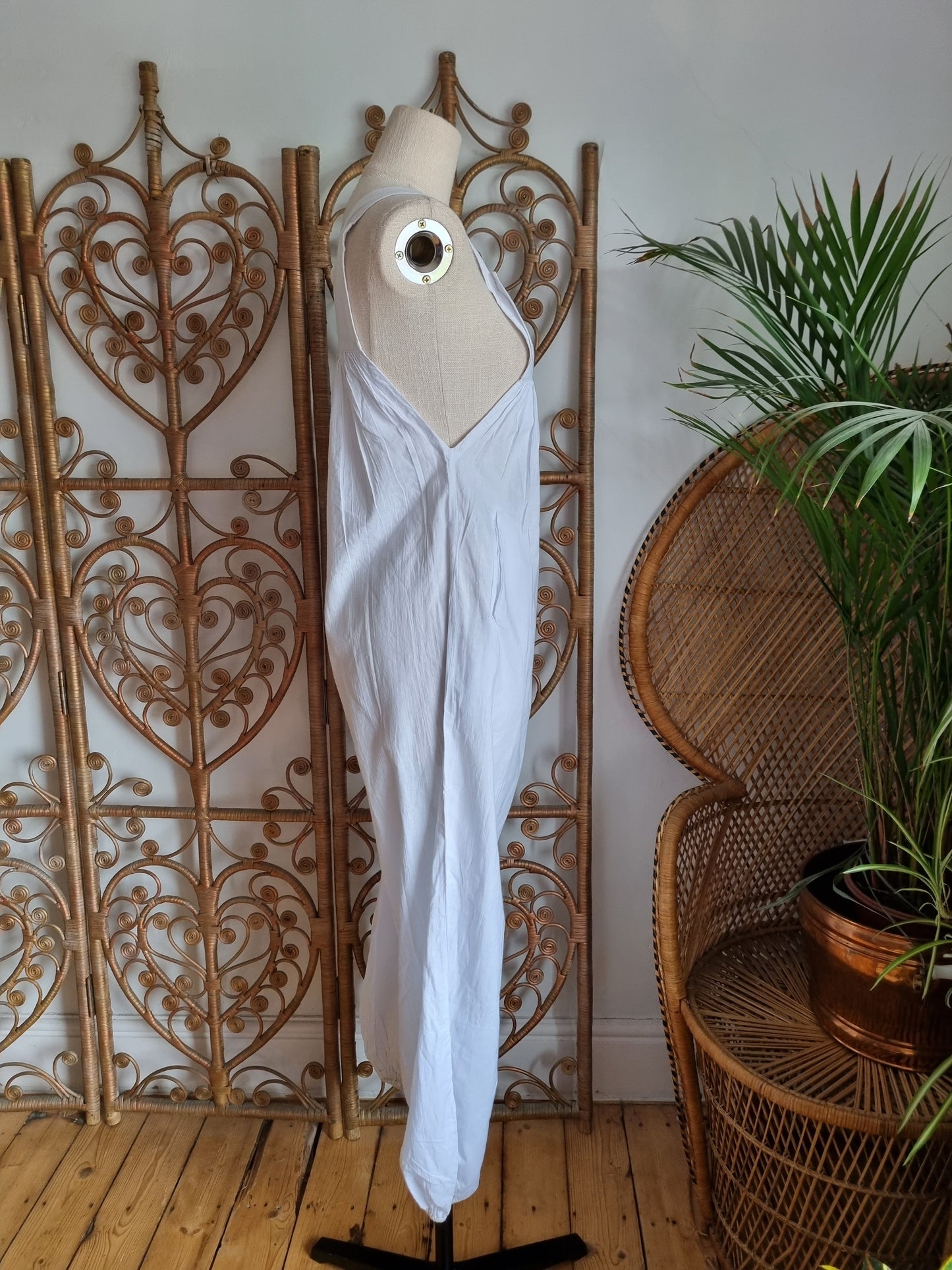 Vintage white cotton jumpsuit