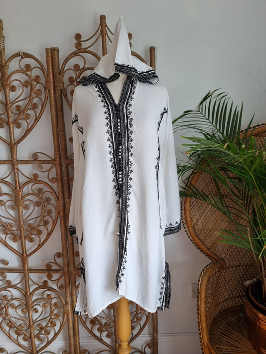 Vintage hooded kaftan dress