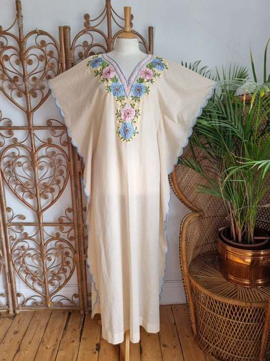 Vintage embroidered cape dress