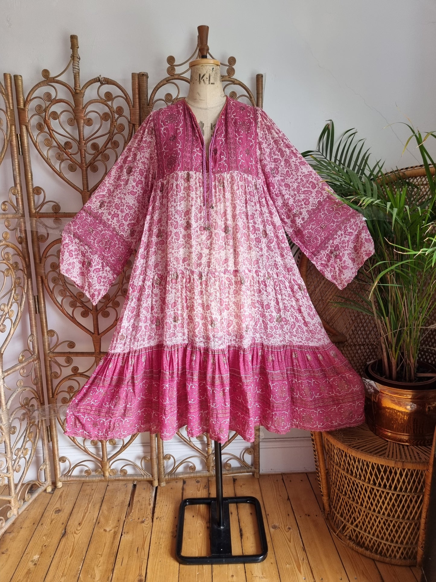 Vintage pink Indian cotton dress