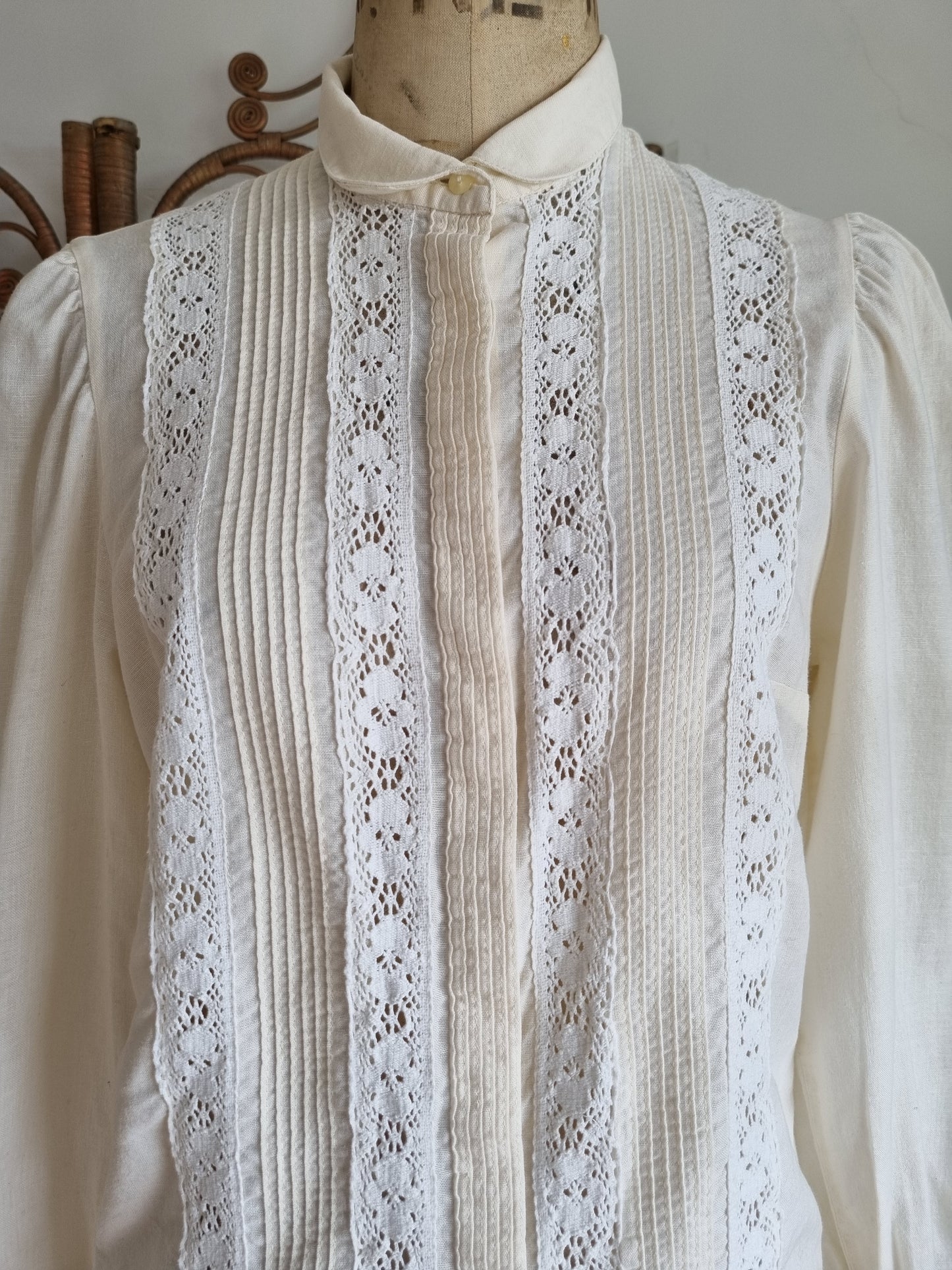 Vintage lace prairie blouse