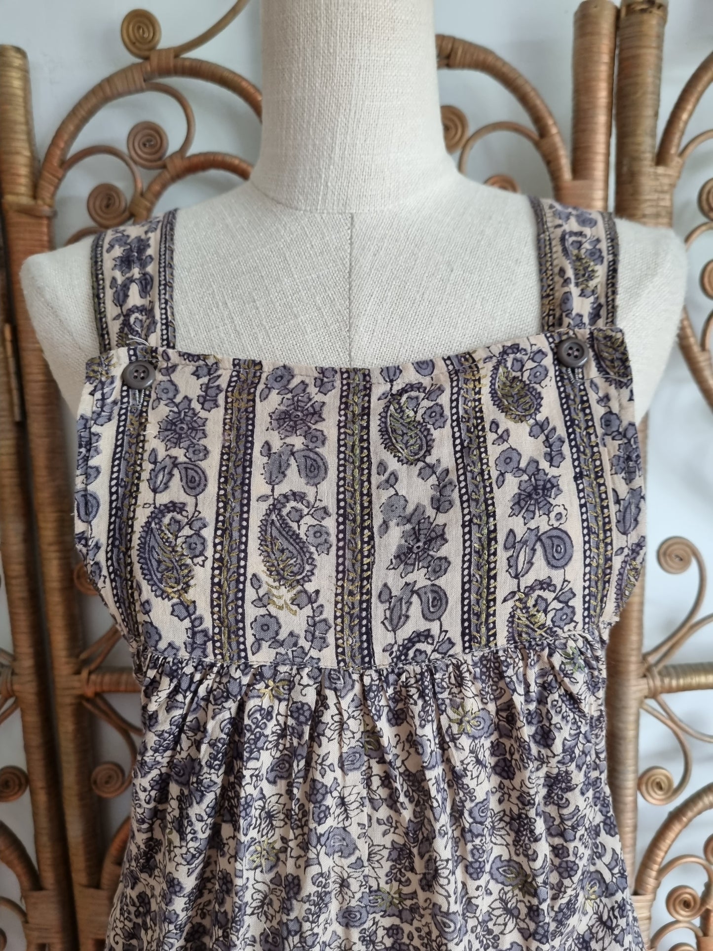 Vintage indian stamp cotton jumpsuit