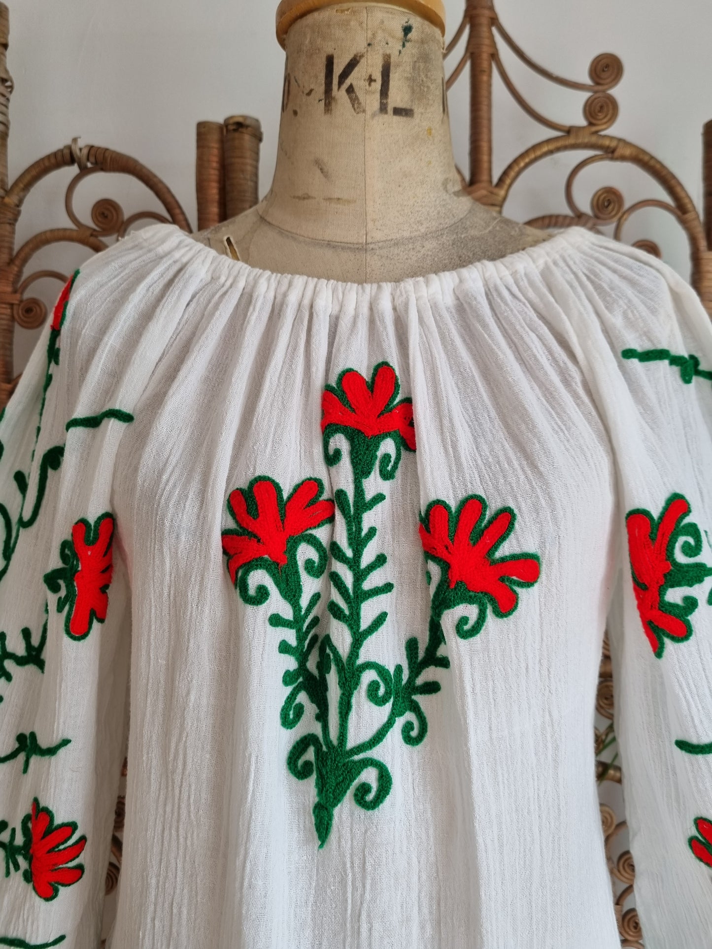Vintage embroidered cheesecloth blouse