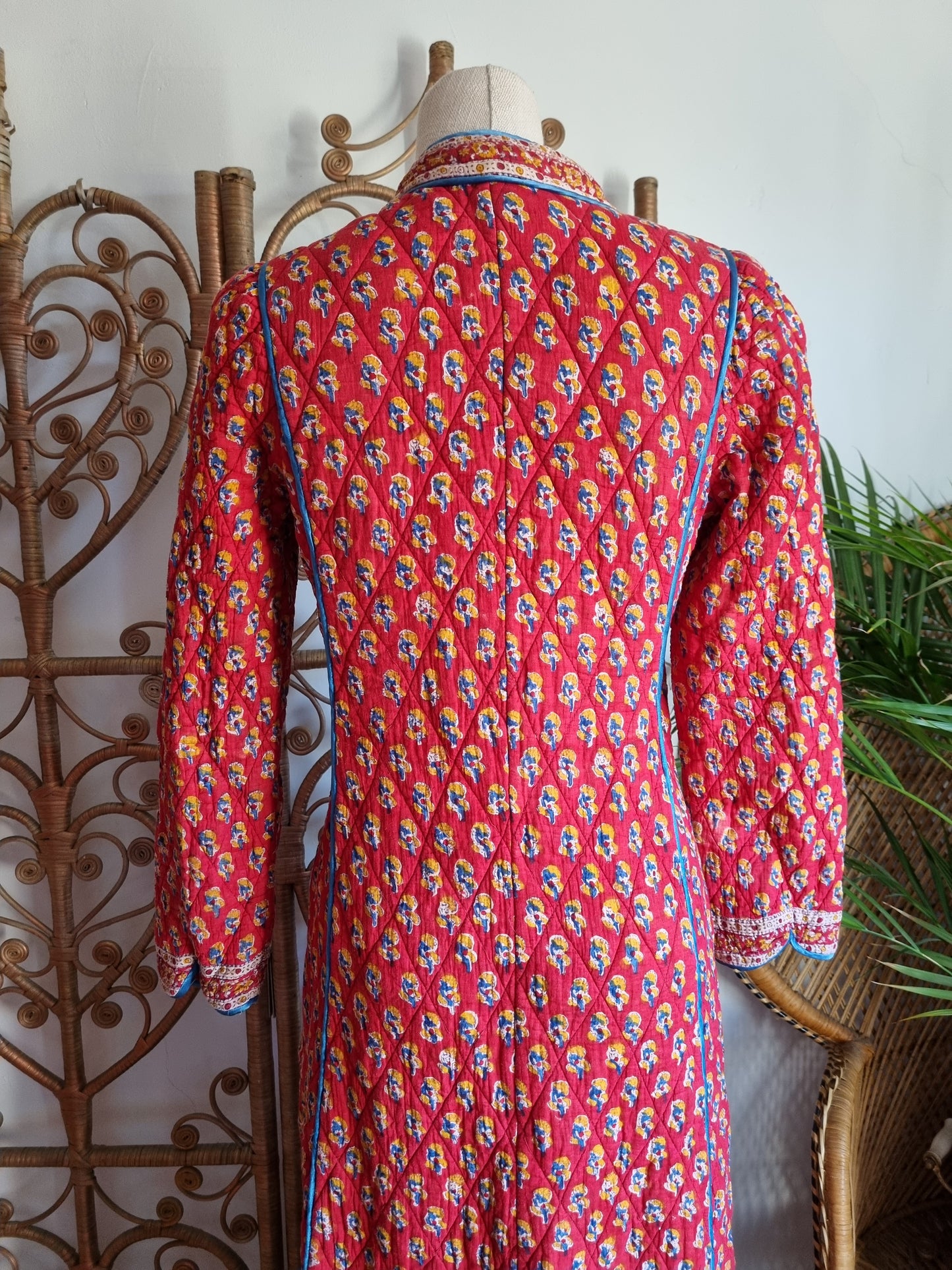 Vintage Anokhi Indian quilted jacket dress