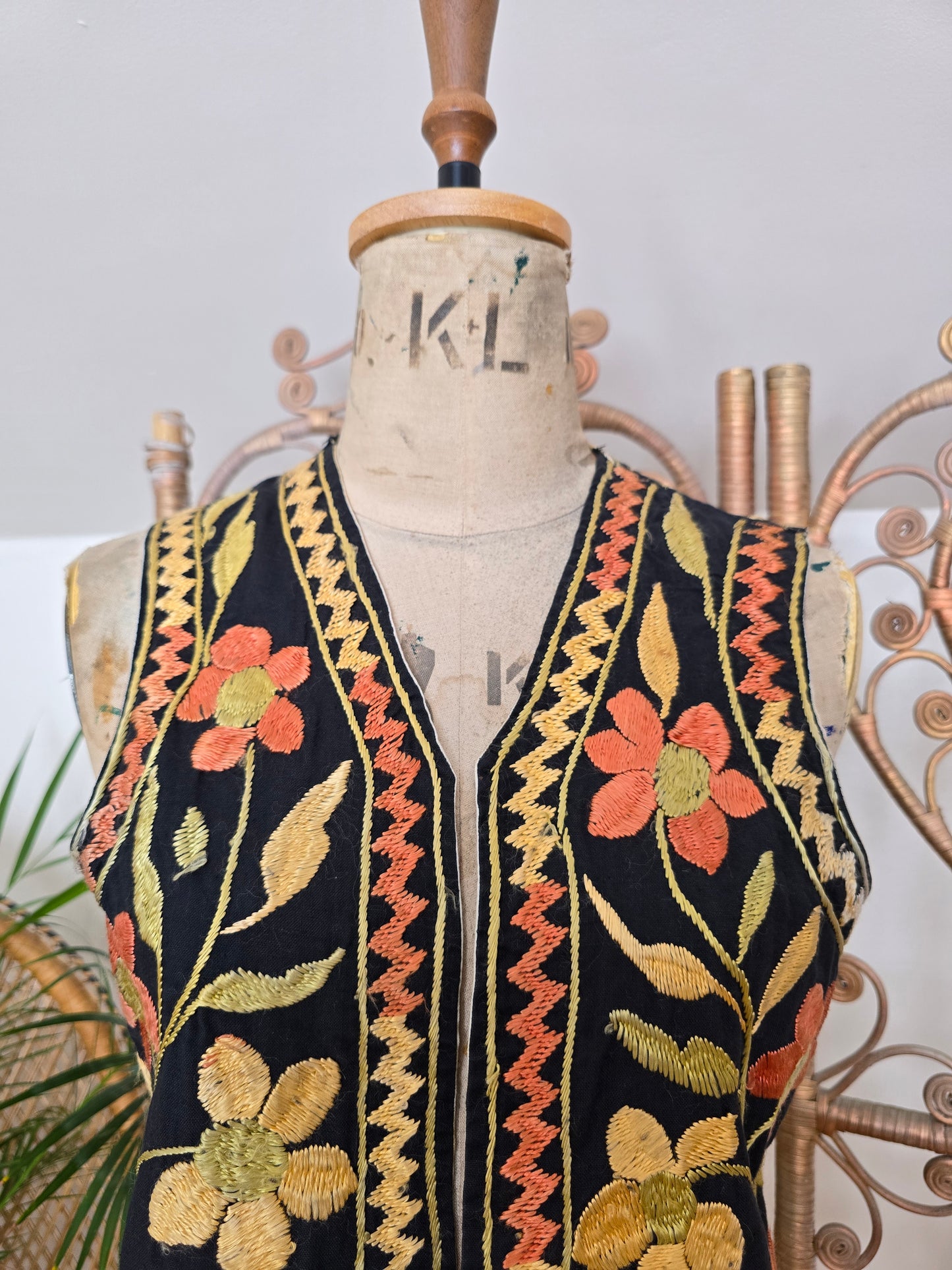 Vintage Afghan embroidered waistcoat