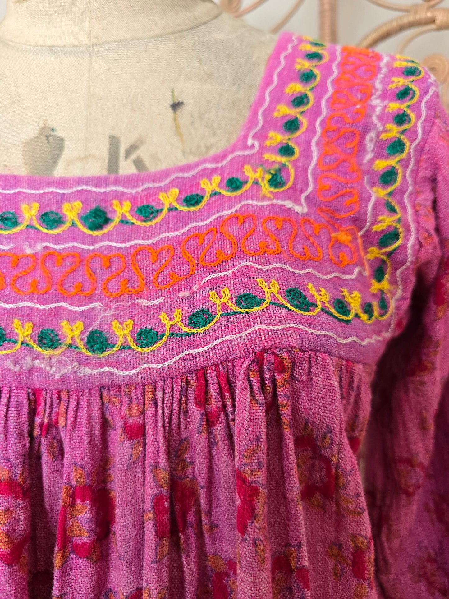 Vintage embroidered cotton dress