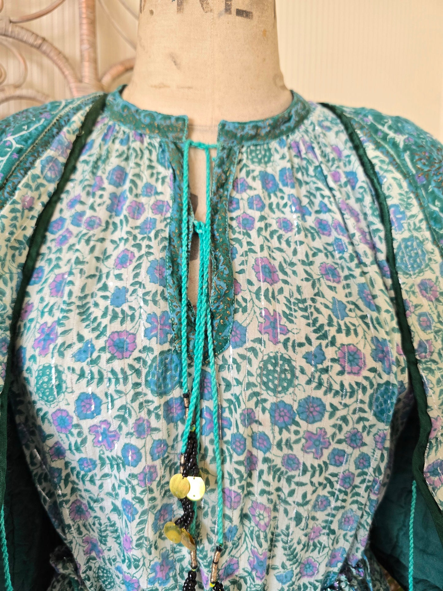 Vintage Indian cotton skirt blouse waistcoat