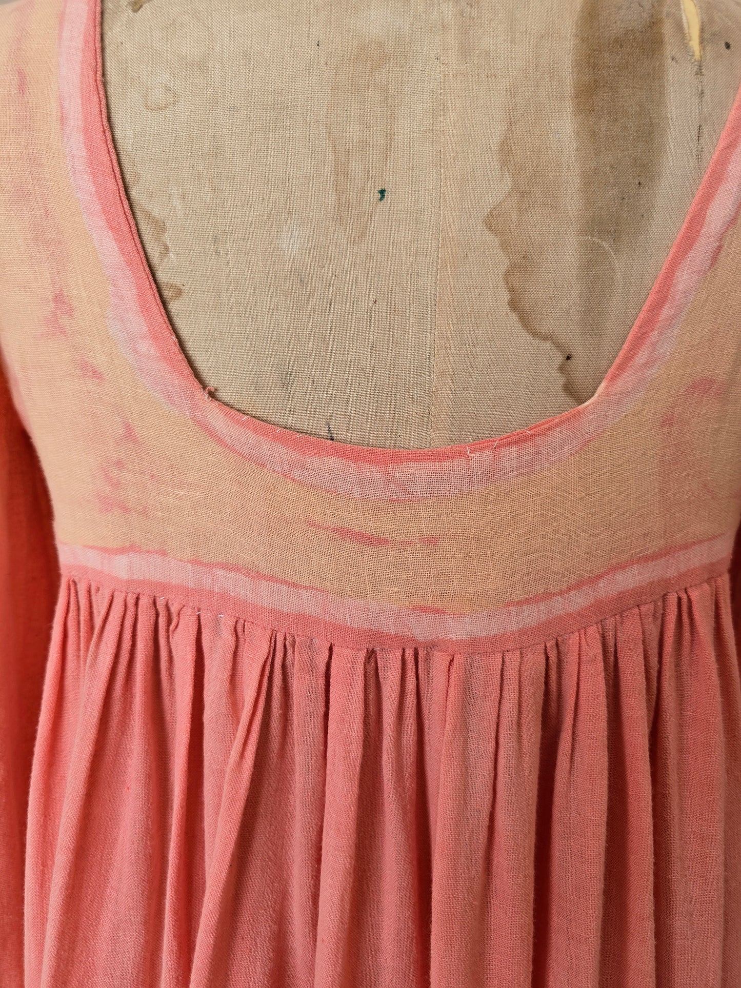 Vintage cotton smock maxi dress