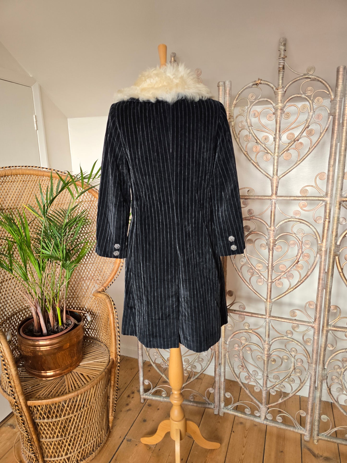Vintage pinstripe velvet coat